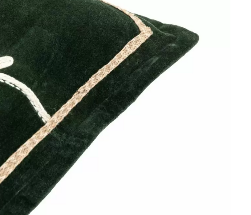 Green Velvet Christmas Cushion