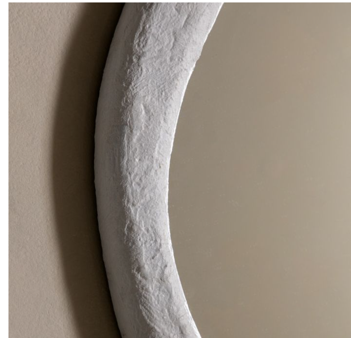 Como Pebble White Concrete Effect Round Mirror