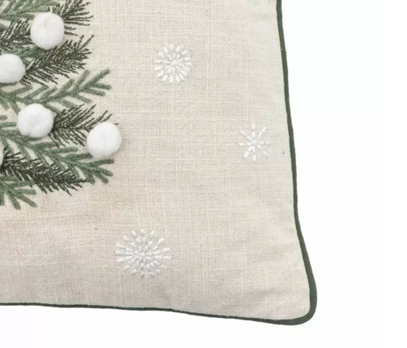 Embroidered Forest Xmas Tree Cushion