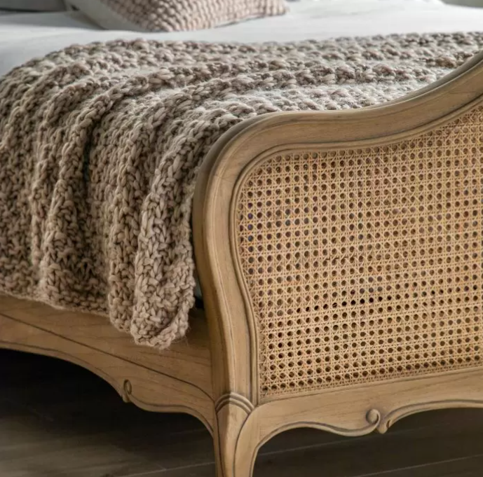 Bordeaux Weathered Ash French-Style  Super Kingsize Bedstead