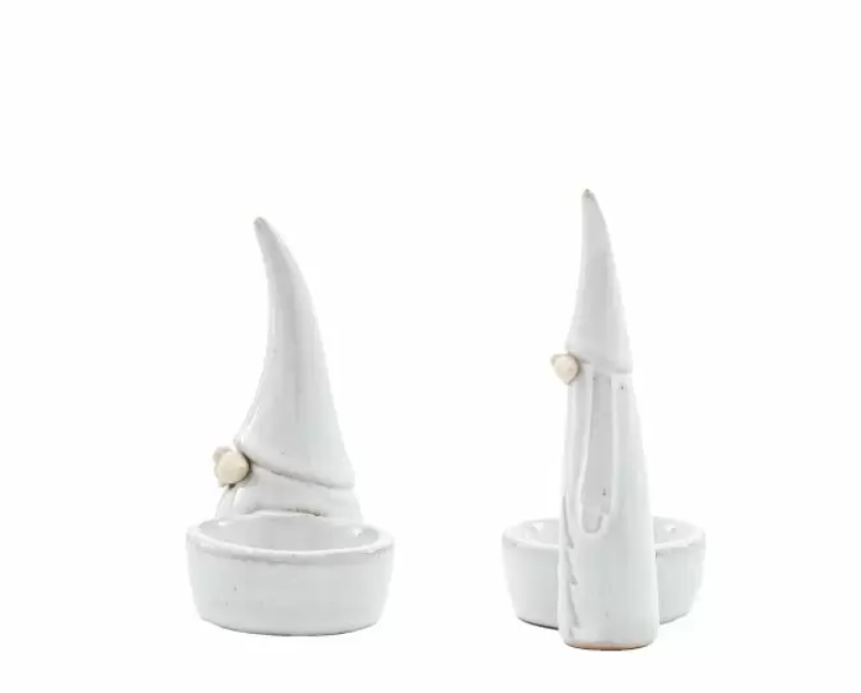 Santa Duo Grey Tealight Holders Ceramic