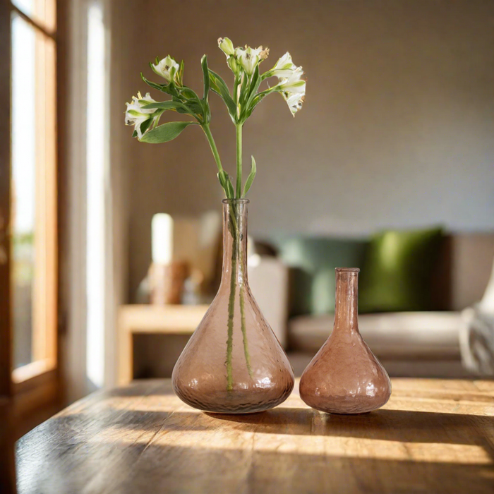 Hampton Large Vase, Recycled Peach, Gold Glass