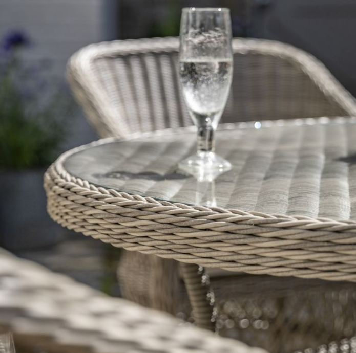 Liberty Garden Furniture Dining Set, Natural Rattan, Stone, Round, 7 Piece ( Due Back In 21/01/25 )