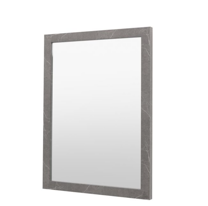 Romano Marble Design Wrapped Grey Rectangular Mirror Small