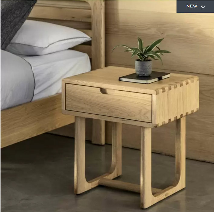 Worthington Bedside Table, Natural Oak, 1 Drawer