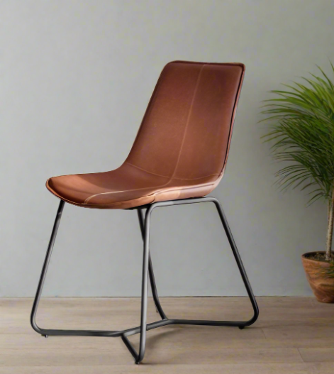 Conrad Tan Leather Dining Chair