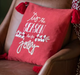 Tis The Season Red Linen Cushion