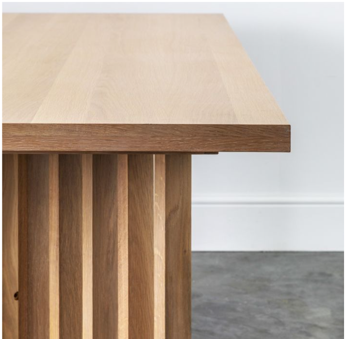 Hirataka Dining Table, Slatted Natural Oak, Square