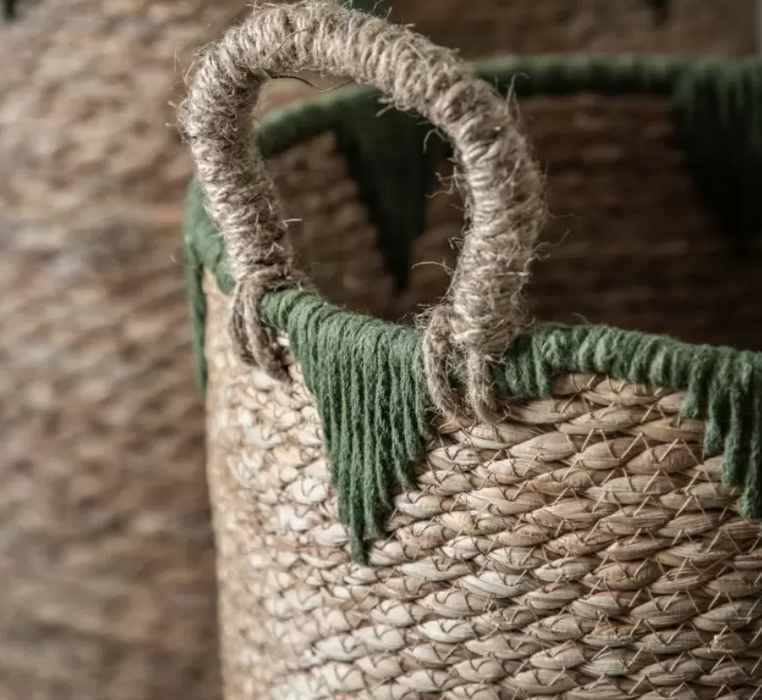 Elgon Natural & Green Baskets Set of 3 ( Due In 18/11/24 )