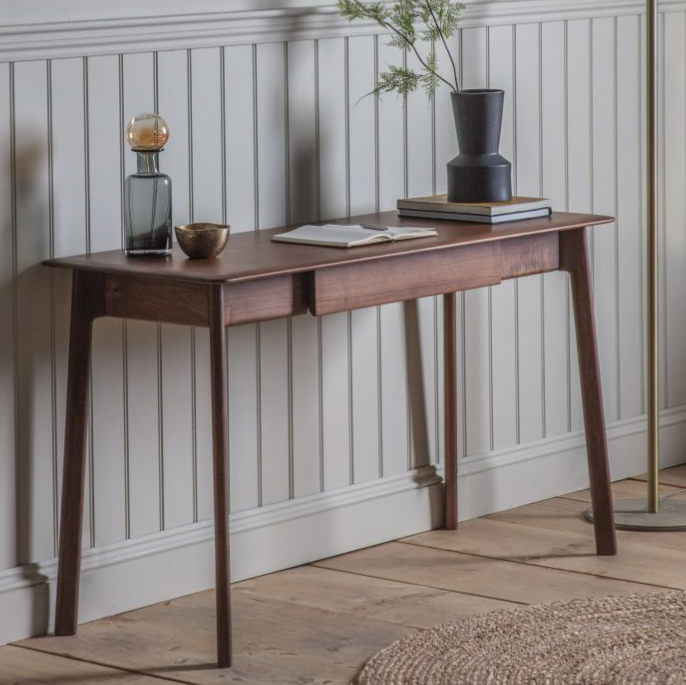 Madrid 1 Drawer  Walnut Desk