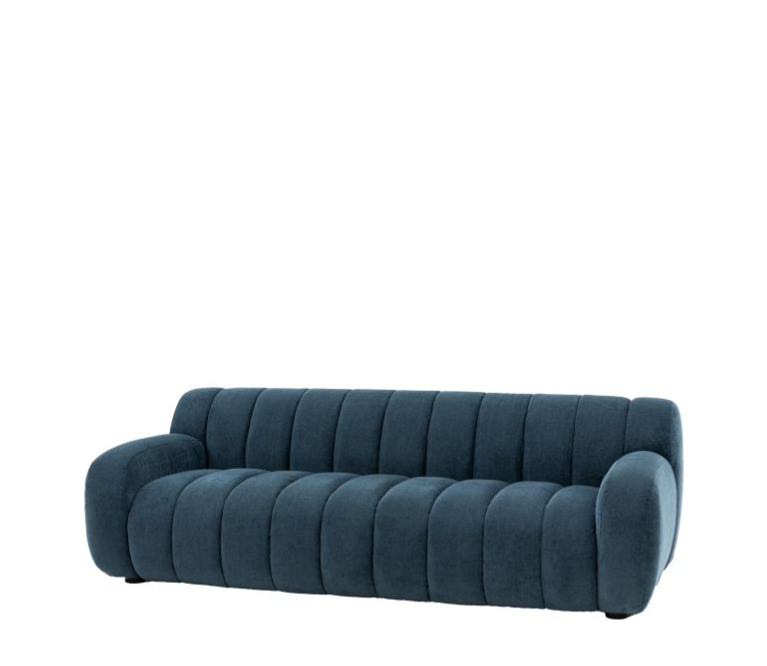 Milan 3 Seater Sofa in Dusty Blue Fabric