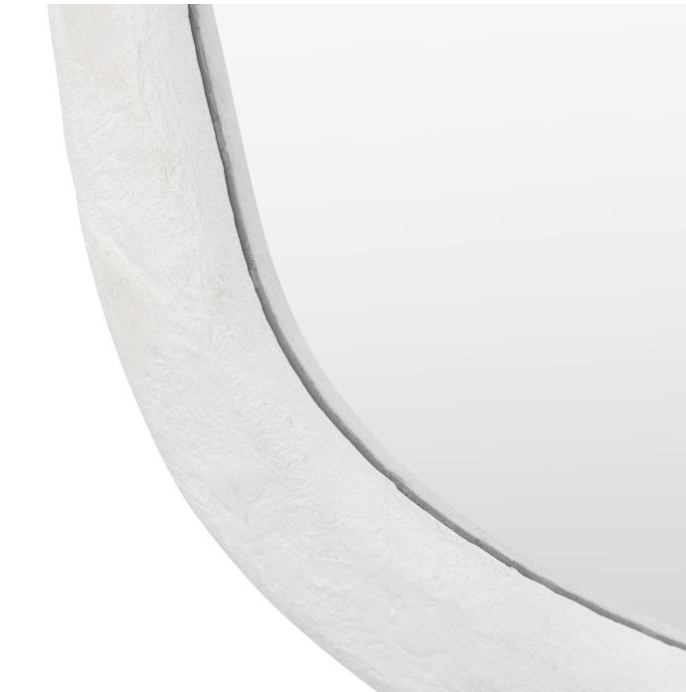 Como Pebble White Concrete Effect Round Mirror