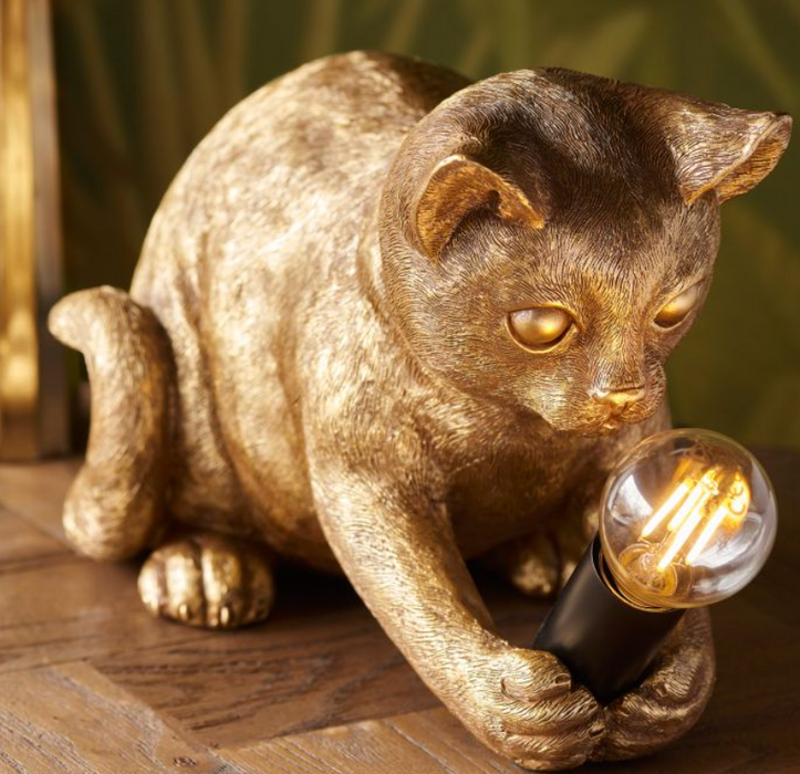 Kitten Vintage Gold Table Lamp (Due Back In 23/01/25)