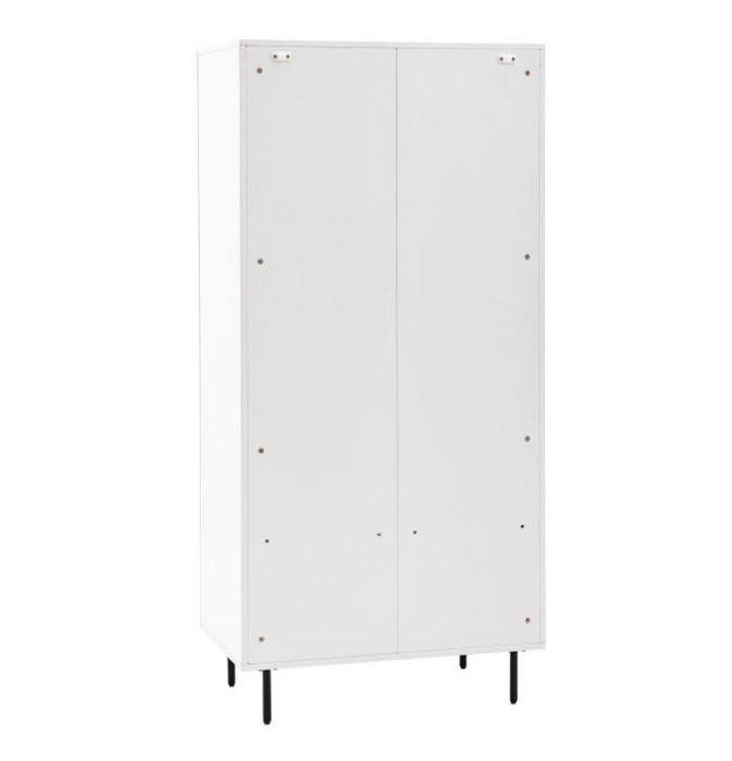 Weston Contemporary White Vertical Scalloped Wardrobe