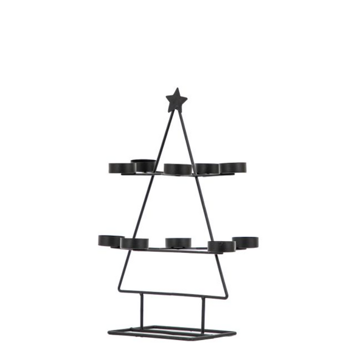 Black Christmas Tree Tealight Holder x10