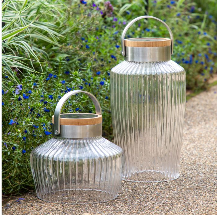 Tremiti LED Solar Outdoor Glass Lantern - Small ( Due Back In 23/01/25 )