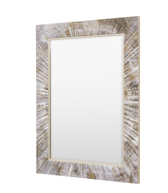 Chelsea Retro-Inspired Rectangle Mirror with Radiating Pattern