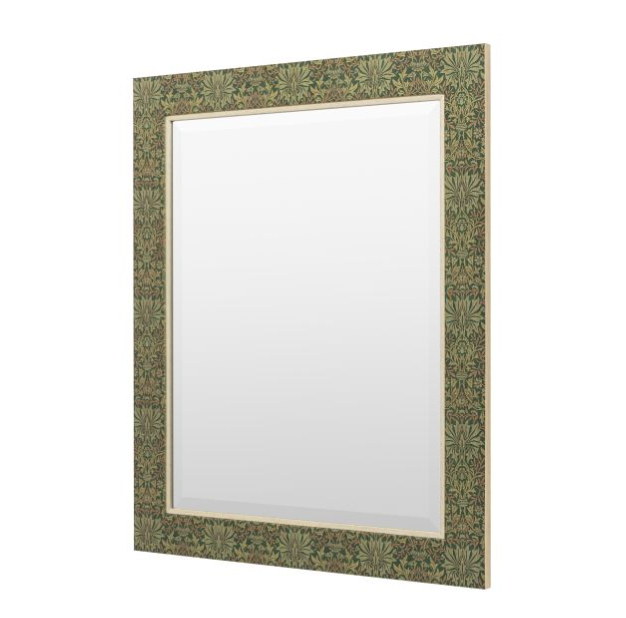 Elegant Forest Green Rectangular Mirror – Botanical Frame & Premium Glass