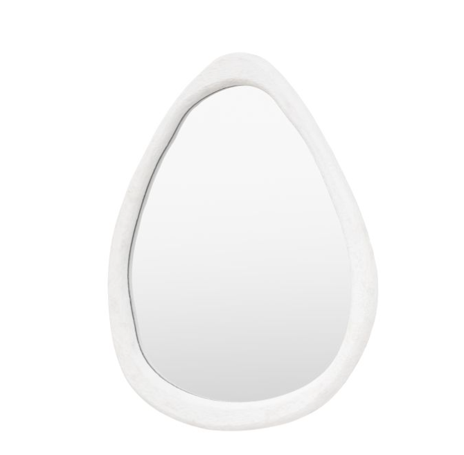 Como Pebble White Concrete Effect Round Mirror