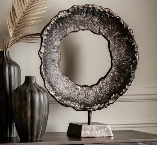 Keoni Circle Cast Aluminium Sculpture Copper Finish