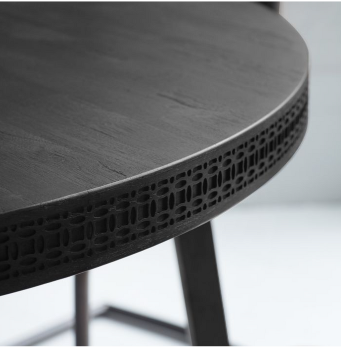 Marrakesh Dining Table, Black Mango Wood, Round