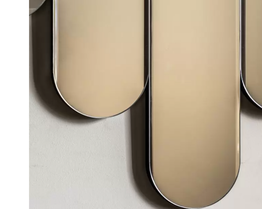 Mayfair Silver Mirror with Rounded Shape Strips