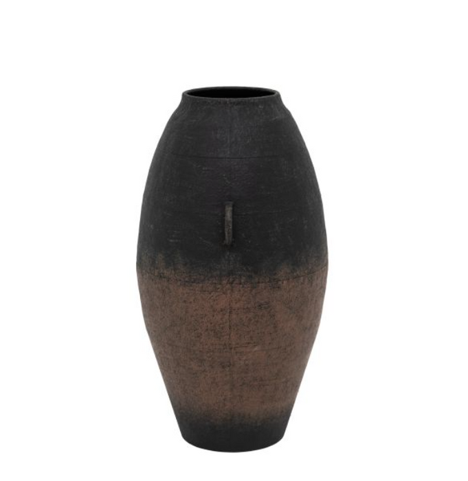 Rustic Black Ombre Metal Floor Vase - Small