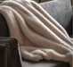 Maple Faux Fur Throw Oatmeal Small