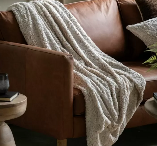 Hampshire Faux Fur Throw Natural 