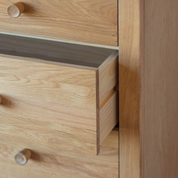 Oslo Modern Scandi Natural Oak 5 Drawer Chest