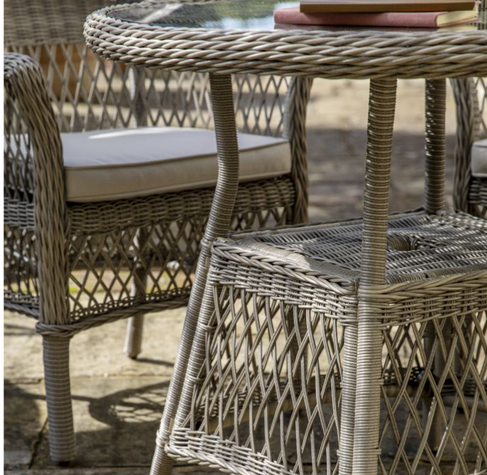 Liberty Garden Furniture Dining Set, Natural Rattan, Stone, Round, 7 Piece ( Due Back In 21/01/25 )