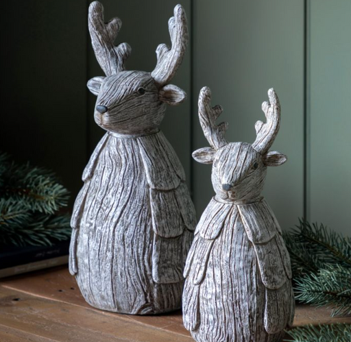 Rustic Grey Polyresin Reindeer Large