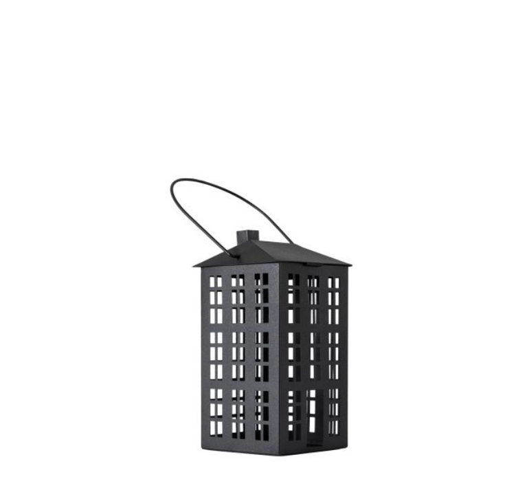 Black Metal Town House Lantern - Small