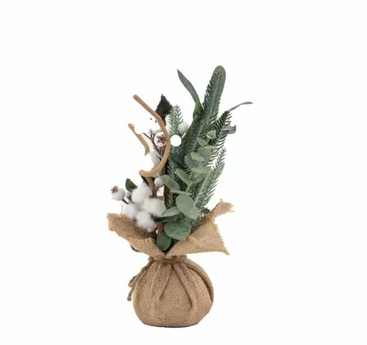 Mixed Pine & Cotton Mini  Christmas Tree