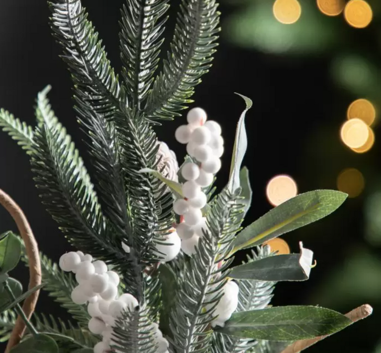 Mixed Pine & Cotton Mini  Christmas Tree