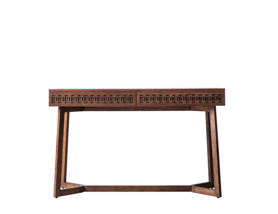 Marrakesh Brown Mango Wood 2 Drawer Desk ( Due Back In 31/12/2024 )