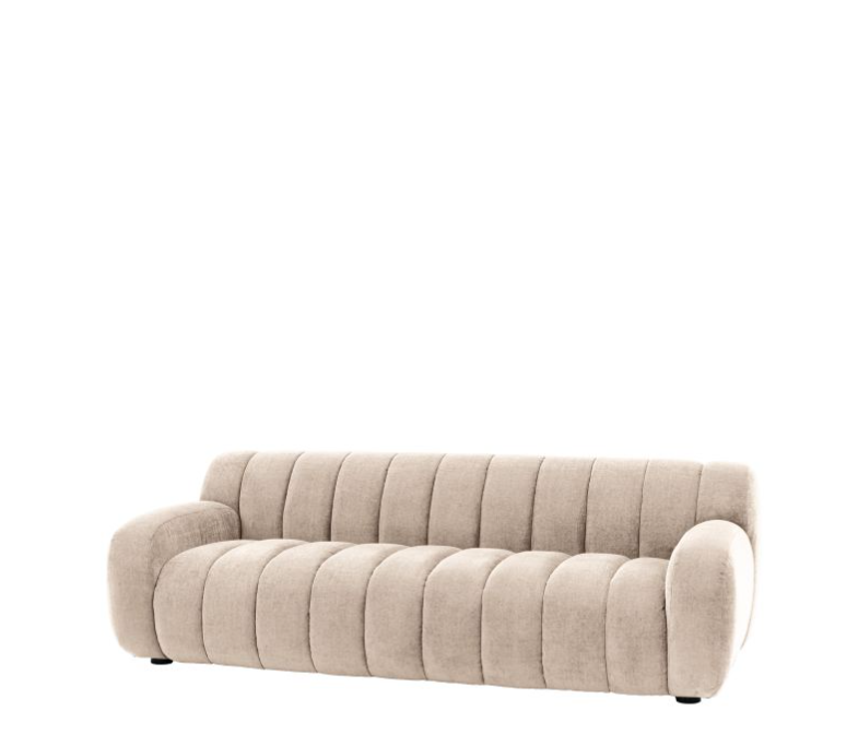 Milan Modern 3 Seater Sofa in Cream Fabric