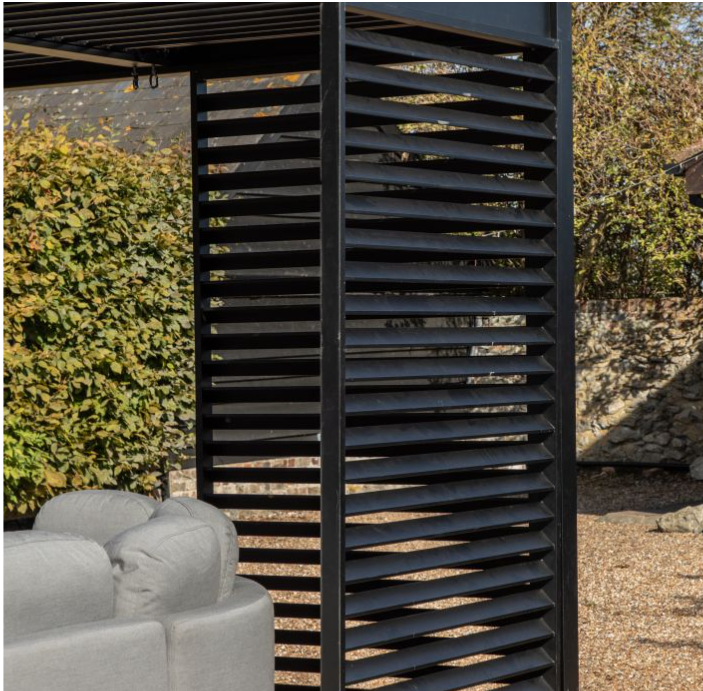 Messina Pergola Louvre Screen Small Black