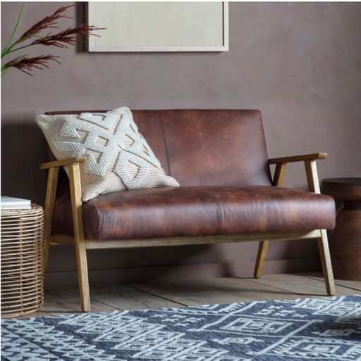 Missano 2-Seater Sofa in Vintage Brown Leather