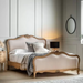 Chic Super King Linen Upholstered Bed Weathered