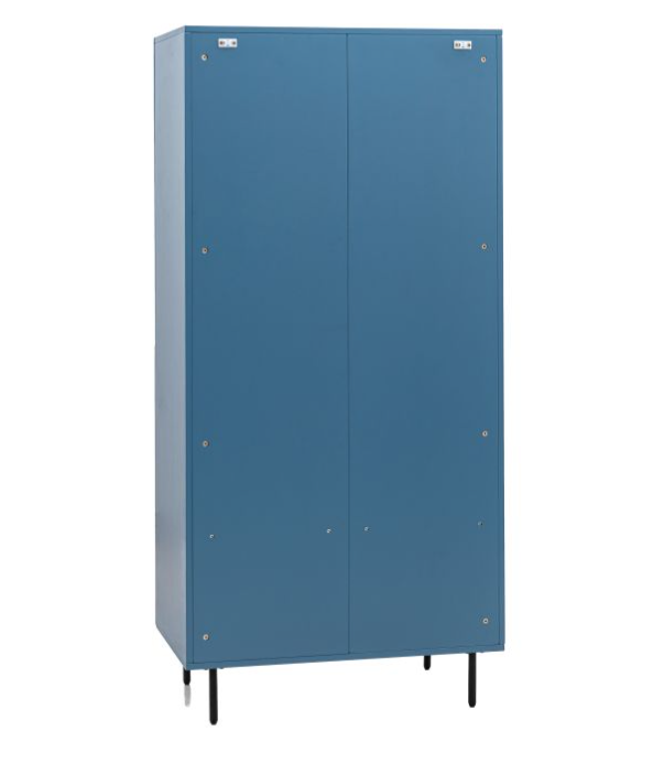 Weston Contemporary Blue Vertical Scalloped Wardrobe