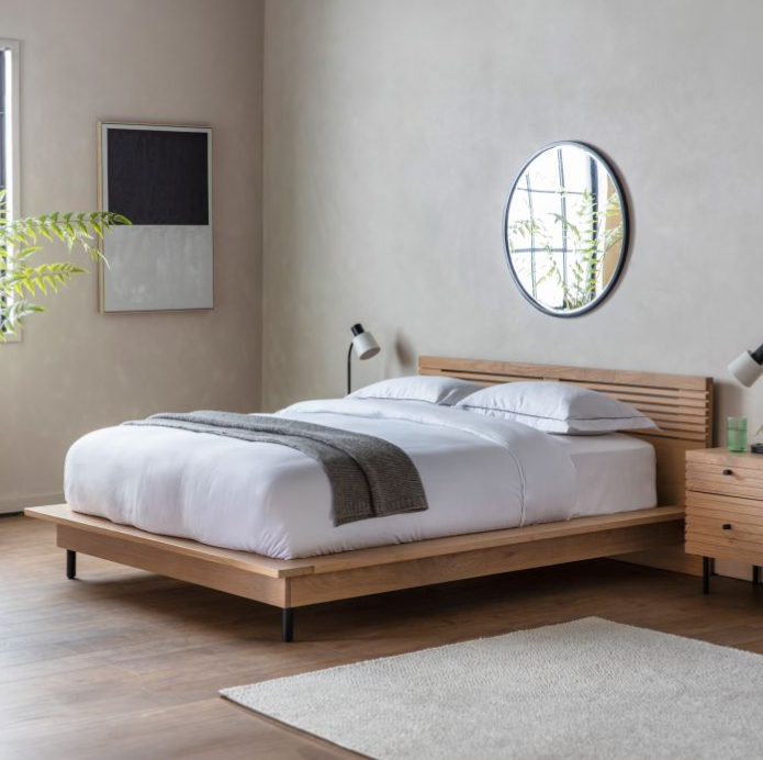 Hayami Slatted Oak King Size Bedstead