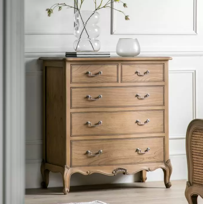 Chic 5 Drawer Mindi Ash Chest Weathered