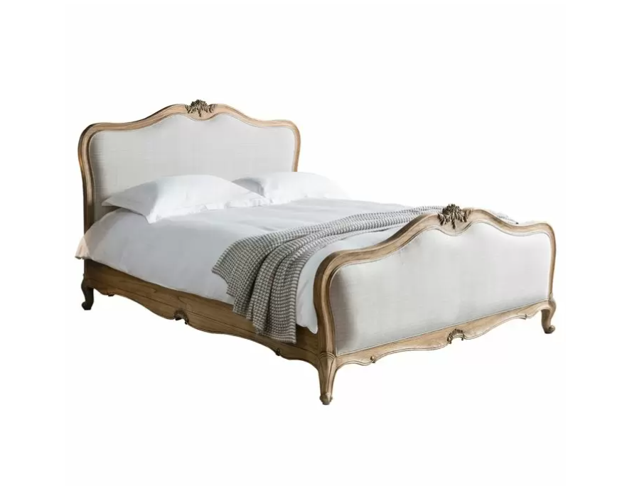 Bordeaux Upholstered Linen French Style Super Kingsize Bedstead ( Due Back In 12/11/2024 )