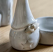 Santa Duo Tealight Holders Grey Ceramic