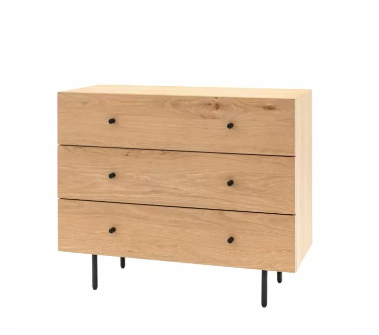 Ashdown Natural Oak Veneer 3 Chest of Drawers