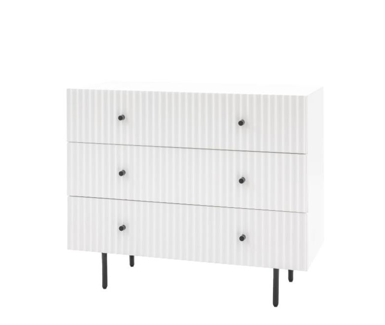 Weston Modern White Scalloped 3 Drawer Chest