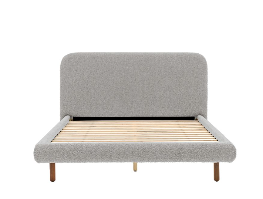 Rabley Light Grey Boucle King Size Bedstead