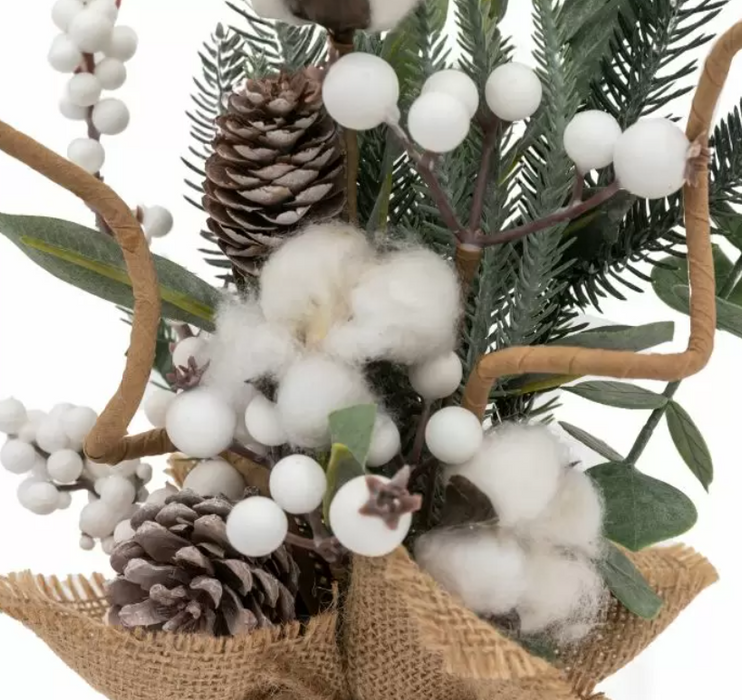 Mixed Pine & Cotton Mini  Christmas Tree