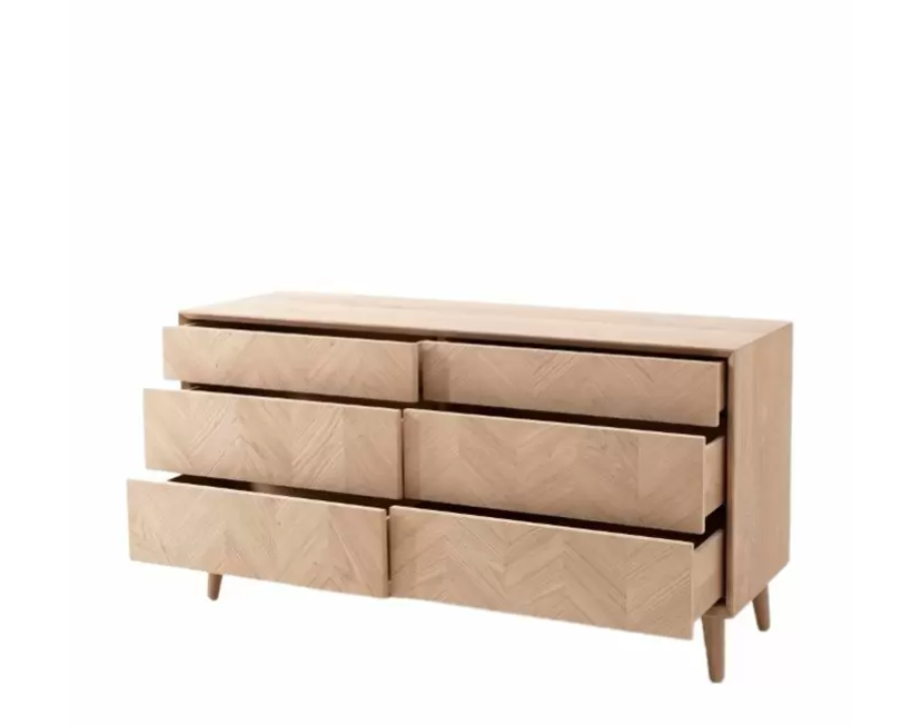 Bolzano Modern Natural Oak 6 Drawer Chest